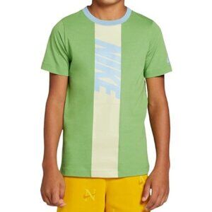 Nike Boys Sportswear Tee Shirt Short Sleeve DO1799-377 Green Blue Size L Large
